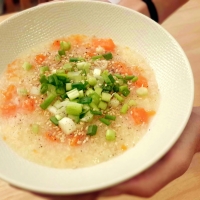 Riz gluant au potiron et sésame (Congee - soupe chinoise)